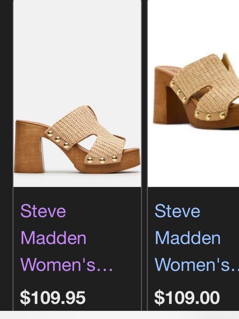 New Steve Madden Tan Woven Studded Platform Mule - Picture 4 of 10